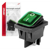 Intrerupator On/Off, 12/24V, dreptunghiular, waterproof, iluminat culoare Verde, destinatie auto, utilitare, Off-Road, ATV, SSV, QUAD Intrerupator On/Off, 12/24V, dreptunghiular, waterproof, iluminat culoare Verde, destinatie auto, utilitare, Off-Road, ATV, SSV, QUAD