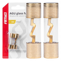 Set 2 sigurante din sticla tip AGU, contacte aurite, 30A Set 2 sigurante din sticla tip AGU, contacte aurite, 30A