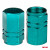 Set 4 capacele auto pentru ventil, din aluminiu, model Hexagon, culoare Verde