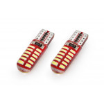 Set becuri auto cu LED CANBUS compatibil T10e W5W 24 SMD SILCA Alb 12V, destinat competitiilor auto sau off-road