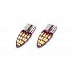 Set becuri auto cu LED CANBUS compatibil T10e W5W 24 SMD Alb 12V, destinat competitiilor auto sau off-road