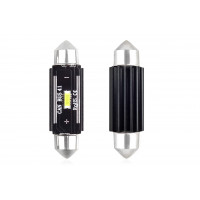 Set becuri auto cu LED CANBUS sofit compatibil C5W 1 SMD 41mm Alb 12/24V, destinat competitiilor auto sau off-road Set becuri auto cu LED CANBUS sofit compatibil C5W 1 SMD 41mm Alb 12/24V, destinat competitiilor auto sau off-road