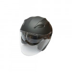 Casca moto tip jet neagra cu viziera transparenta si ochelari de soare marimea XL, model Urban