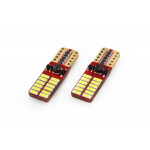 Set becuri auto cu LED CANBUS compatibil T10e W5W 24 SMD Alb 12V/24V, destinat competitiilor auto sau off-road