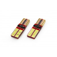 Set becuri auto cu LED CANBUS compatibil T10e W5W 24 SMD Alb 12V/24V, destinat competitiilor auto sau off-road Set becuri auto cu LED CANBUS compatibil T10e W5W 24 SMD Alb 12V/24V, destinat competitiilor auto sau off-road