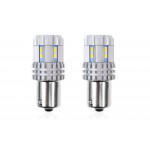 Set becuri auto cu LED CANBUS compatibil P21 R5W/R10W 22 SMD Alb 12V/24V, destinat competitiilor auto sau off-road