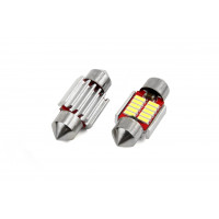 Set becuri auto cu LED CANBUS sofit compatibil C5W 10 SMD 31mm Alb 12/24V, destinat competitiilor auto sau off-road Set becuri auto cu LED CANBUS sofit compatibil C5W 10 SMD 31mm Alb 12/24V, destinat competitiilor auto sau off-road