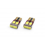 Set becuri auto cu LED CANBUS compatibil T10e W5W 18 SMD Alb 12V, destinat competitiilor auto sau off-road