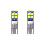 Set becuri auto cu LED CANBUS compatibil T10 W5W 10 SMD Alb 12/24V, destinat competitiilor auto sau off-road