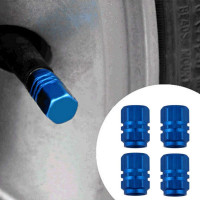 Set capacele auto pentru ventil hexagon albastru 4 buc Set capacele auto pentru ventil hexagon albastru 4 buc