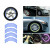 Set 16 ornamente Reflectorizante pentru jante auto, moto, culoare Albastra
