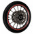 Set 16 ornamente Reflectorizante pentru jante auto, moto, culoare Rosie