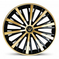 Set 4 capace roti VELAR Monarch Gold/Black, design multi-spoke Premium, ABS rezistent, Universal, pentru jante R16 Set 4 capace roti VELAR Monarch Gold/Black, design multi-spoke Premium, ABS rezistent, Universal, pentru jante R16