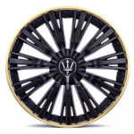 Set 4 capace roti VELAR Trident Gold/Black, design multi-spoke Premium, ABS rezistent, Universal, pentru jante R16
