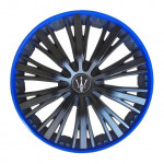 Set 4 capace roti VELAR Pulse Blue, design Sport cu accente albastre, ABS rezistent, Universal, pentru jante R15
