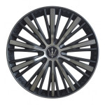 Set 4 capace roti VELAR Blade Silver, design Sportiv cu accente negre cu gri antracit, ABS rezistent, Universal, pentru jante R15