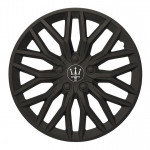 Set 4 capace roti VELAR Black Core, design Sportiv cu accente negre, ABS rezistent, Universal, pentru jante R16