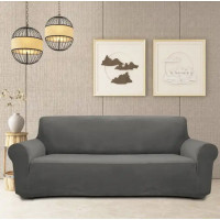 Husa universala pentru canapea standard cu 3 locuri, imitatie catifea, culoare GRI Husa universala pentru canapea standard cu 3 locuri, imitatie catifea, culoare GRI