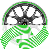 Set 16 inele din autocolant pentru jante culoare Verde Lucios Set 16 inele din autocolant pentru jante culoare Verde Lucios