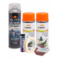Kit complet reparatie si vopsire jante culoare Orange Fluorescent, V2 Kit complet reparatie si vopsire jante culoare Orange Fluorescent, V2