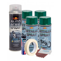 Kit complet reparatie si vopsire jante culoare Verde Metalizat, V4 Kit complet reparatie si vopsire jante culoare Verde Metalizat, V4