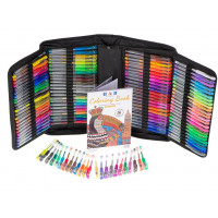 Set 242 piese, Pixuri cu gel multicolor + Rezerve + Carte de colorat + Penar Set 242 piese, Pixuri cu gel multicolor + Rezerve + Carte de colorat + Penar