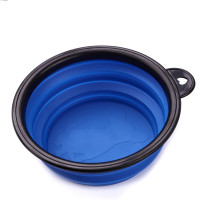 Bol de voiaj din silicon pentru animale de companie, pliabil, culoare albastra, diametru 12 cm Bol de voiaj din silicon pentru animale de companie, pliabil, culoare albastra, diametru 12 cm