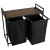Cos mare de rufe cu doua compartimente, cu raft si blat din lemn, model LOFT, culoare neagra Cos mare de rufe cu doua compartimente, cu raft si blat din lemn, model LOFT, culoare neagra