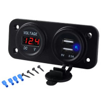 Panou electric suplimentar impermeabil pentru vehicule Off Road, ATV, SSV, tensiune 12-24V, 2 x USB si Voltmetru Panou electric suplimentar impermeabil pentru vehicule Off Road, ATV, SSV, tensiune 12-24V, 2 x USB si Voltmetru