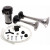 Claxon bitonal cu 2 goarne, Super Puternic, 178db, alimentare 12V cu compresor electric inclus, culoare Crom/Negru