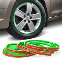 Inele de protectie si decor jante, adezive, din plastic flexibil - VERDE Inele de protectie si decor jante, adezive, din plastic flexibil - VERDE