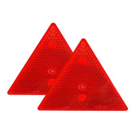 Set 2 triunghiuri de avertizare reflectorizante pentru remorci, culoare rosie, dimensiune 15 x 15 cm Set 2 triunghiuri de avertizare reflectorizante pentru remorci, culoare rosie, dimensiune 15 x 15 cm