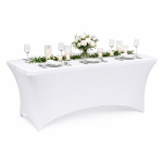 Husa pentru masa dreptunghiulara, culoare alba, elastica, dimensiune 152 x 70 x 74cm