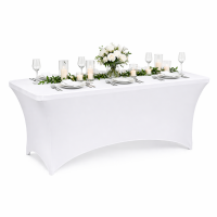 Husa pentru masa dreptunghiulara, culoare alba, elastica, dimensiune 120 x 60 x 74cm