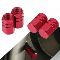 Set capacele auto pentru ventil hexagon rosu 4 buc Set capacele auto pentru ventil hexagon rosu 4 buc