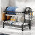 Suport uscator de vase metalic cu 2 nivele si tavi de scurgere, dimensiuni 43 x 30 x 23 cm, culoare Neagra Suport uscator de vase metalic cu 2 nivele si tavi de scurgere, dimensiuni 43 x 30 x 23 cm, culoare Neagra