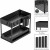 Organizator multifunctional pentru chiuveta cu recipient de depozitare glisant, utilizabil in bucatarie sau baie dimensiuni, 40 x 23 x 32 cm, culoare Neagra
