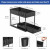 Organizator multifunctional pentru chiuveta cu recipient de depozitare glisant, utilizabil in bucatarie sau baie dimensiuni, 40 x 23 x 32 cm, culoare Neagra