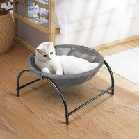 Pat de tip hamac pentru caini si pisici, cadru metalic negru si panza gri, dimensiune 45 x 42 x 23 cm Pat de tip hamac pentru caini si pisici, cadru metalic negru si panza gri, dimensiune 45 x 42 x 23 cm