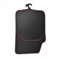 Covorase Auto Universale, din cauciuc sintetic moale, culoare Neagra cu dunga Rosie Covorase Auto Universale, din cauciuc sintetic moale, culoare Neagra cu dunga Rosie