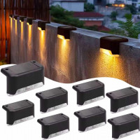 Set 8 Lampi solare LED pentru iluminat scari exterioare cu senzor crepuscular Set 8 Lampi solare LED pentru iluminat scari exterioare cu senzor crepuscular